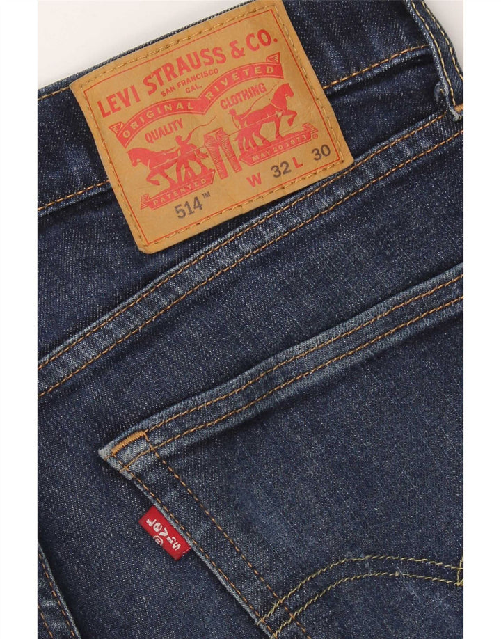 Levi's Mens 514 Straight Jeans W32 L30 Navy Blue Cotton
