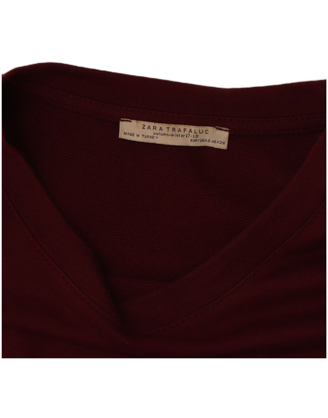 ZARA Womens Oversized Blouse Top UK 10 Small Burgundy Cotton