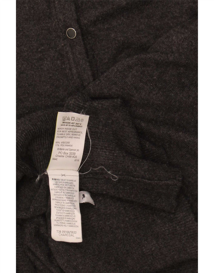 Marks & Spencer Womens Cardigan Sweater UK 14 Medium  Grey Viscose