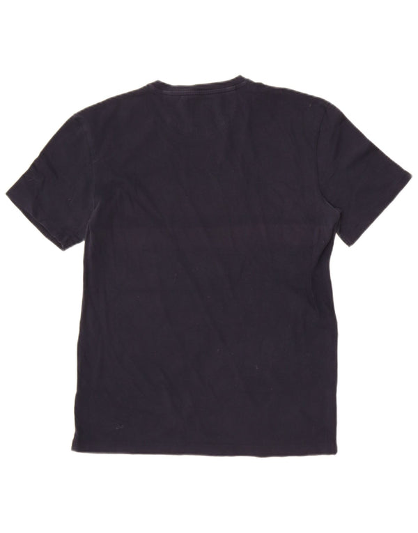 Zara Mens Slim Fit T-Shirt Top Medium Navy Blue Cotton