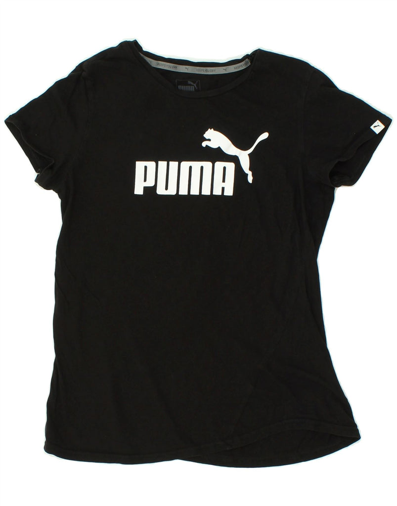 PUMA Womens Graphic T-Shirt Top UK 14 Medium  Black | Vintage Puma | Thrift | Second-Hand Puma | Used Clothing | Messina Hembry 