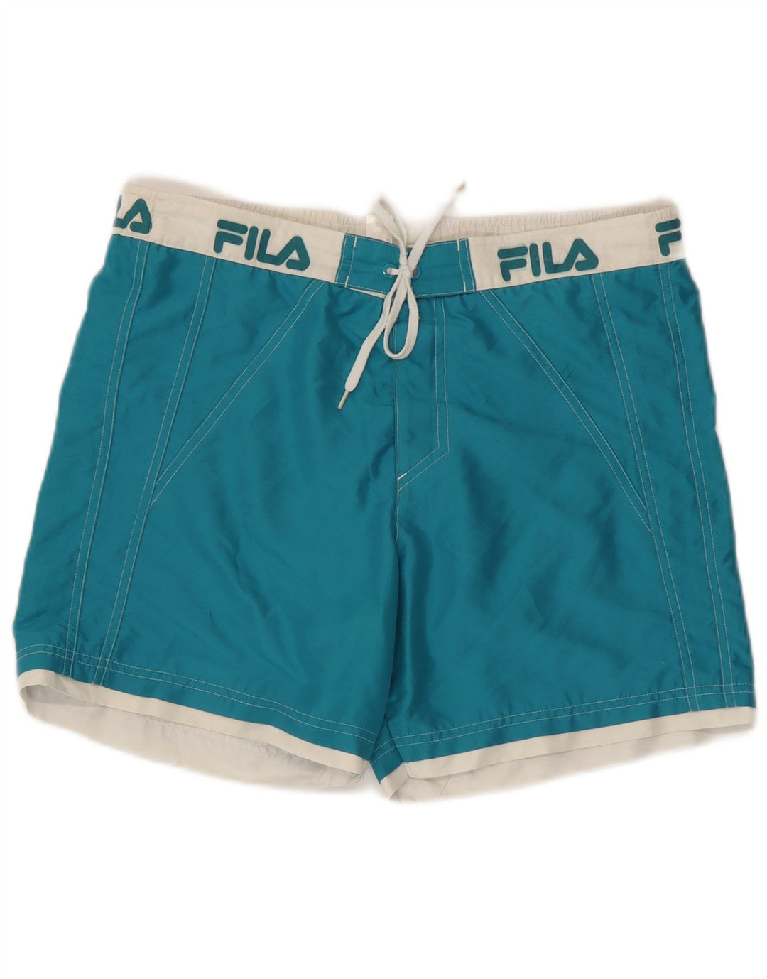 Fila Mens Graphic Swimming Shorts Medium Blue Colourblock Polyester