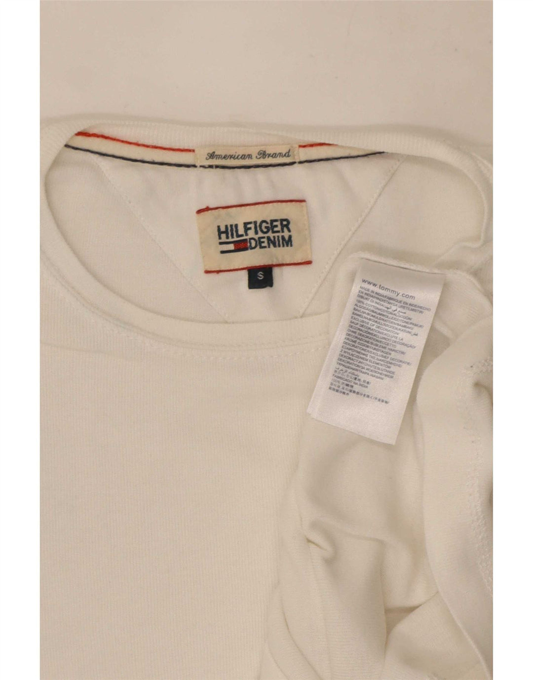 Tommy Hilfiger Mens Top Long Sleeve Small White Cotton