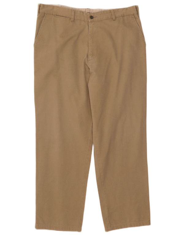 Mash Mens Straight Chino Trousers W36 L29 Beige Cotton