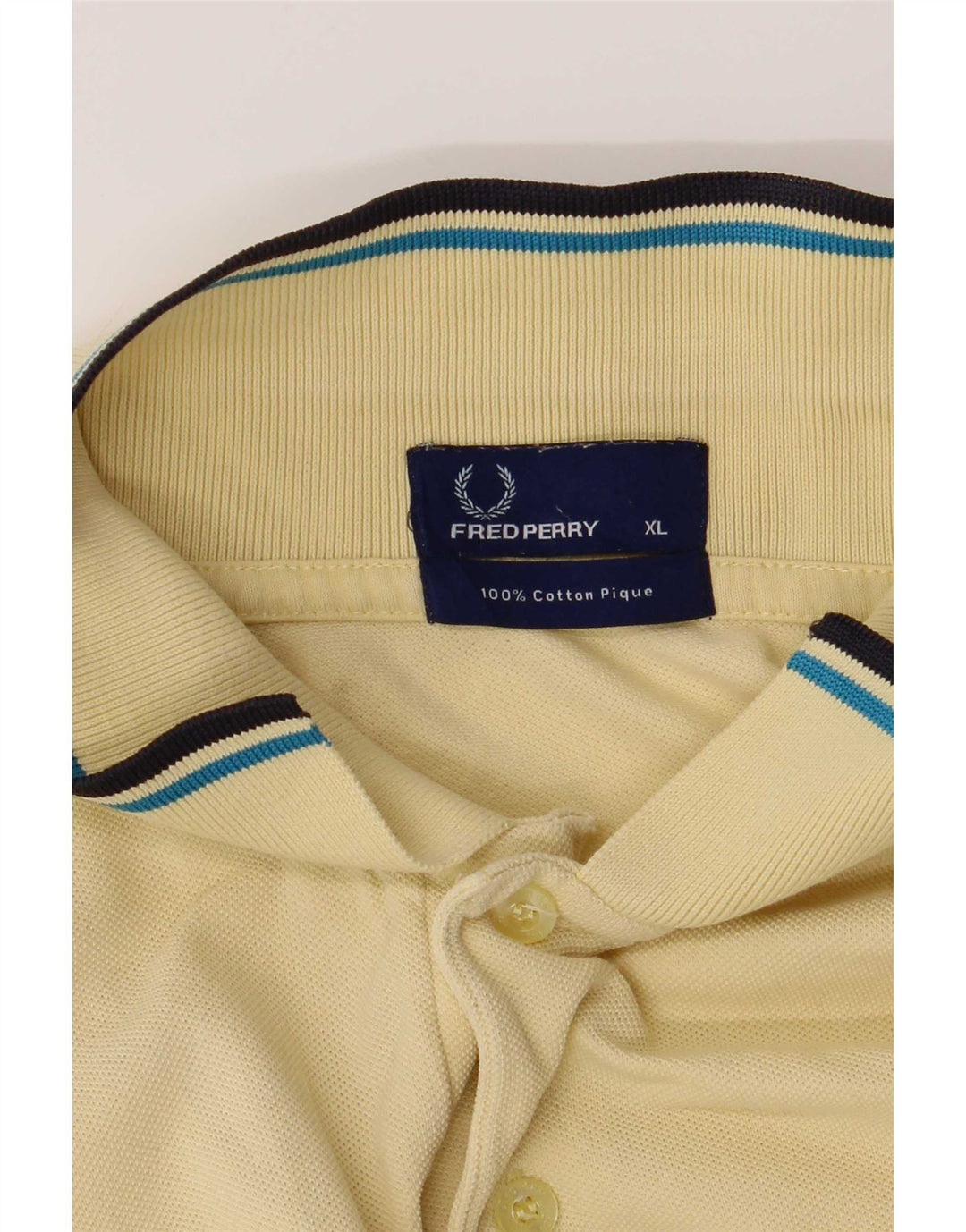 Fred Perry Mens Polo Shirt XL Yellow Striped Cotton