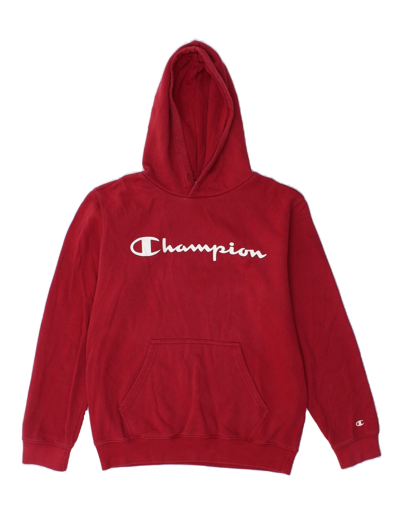 Hooded Sweatshirt Red Champion Hoodie Big Logo CHAMPION Womens
