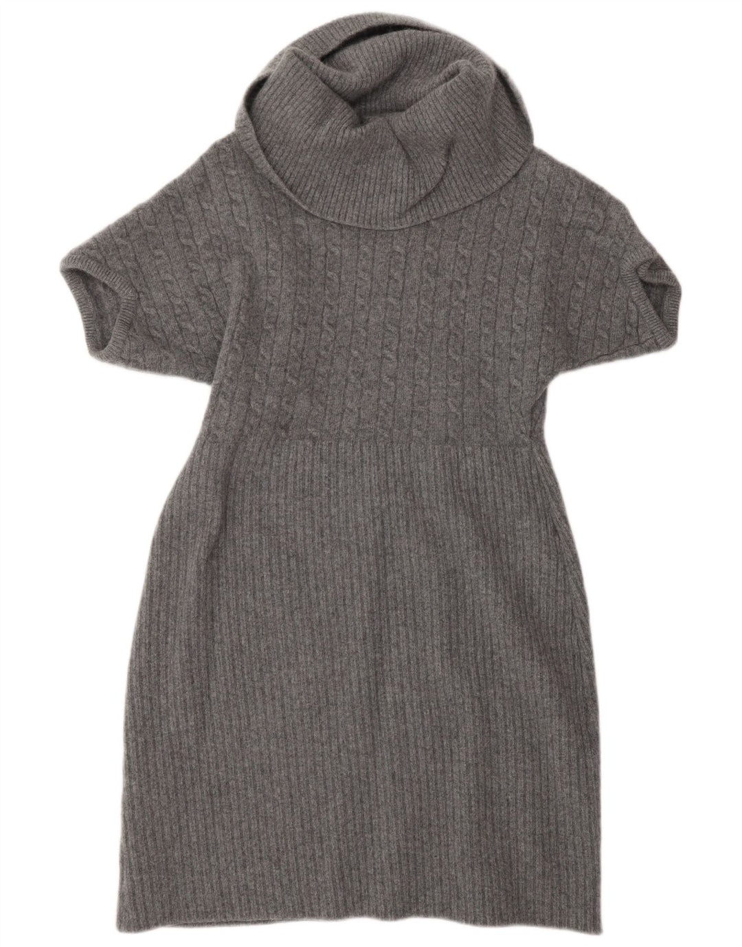 Luisa Spagnoli Womens Roll Neck Batwing Jumper Dress UK 12 Medium Grey Wool
