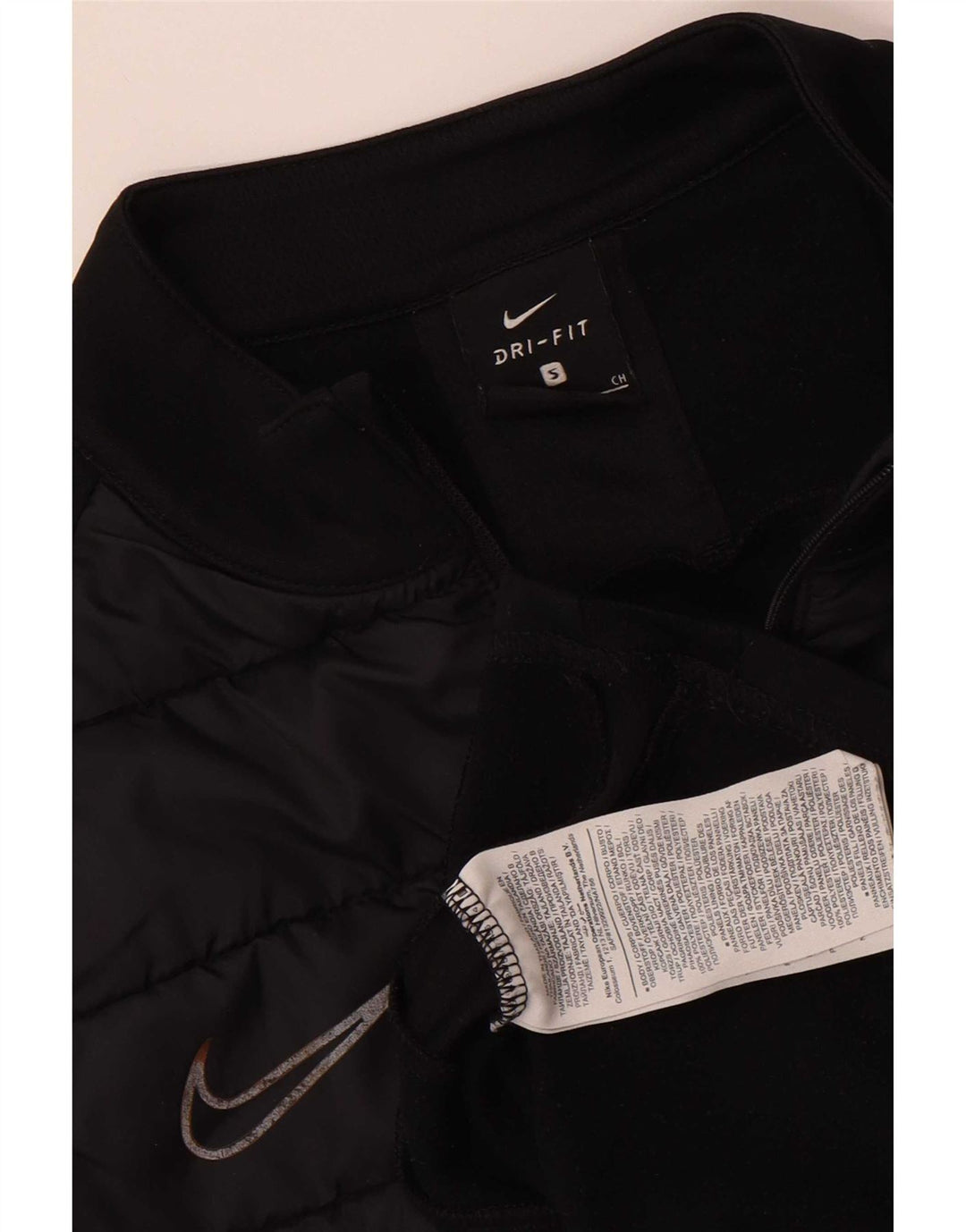 Nike Mens Dri Fit Zip Neck Pullover Tracksuit Top Small Black Colourblock