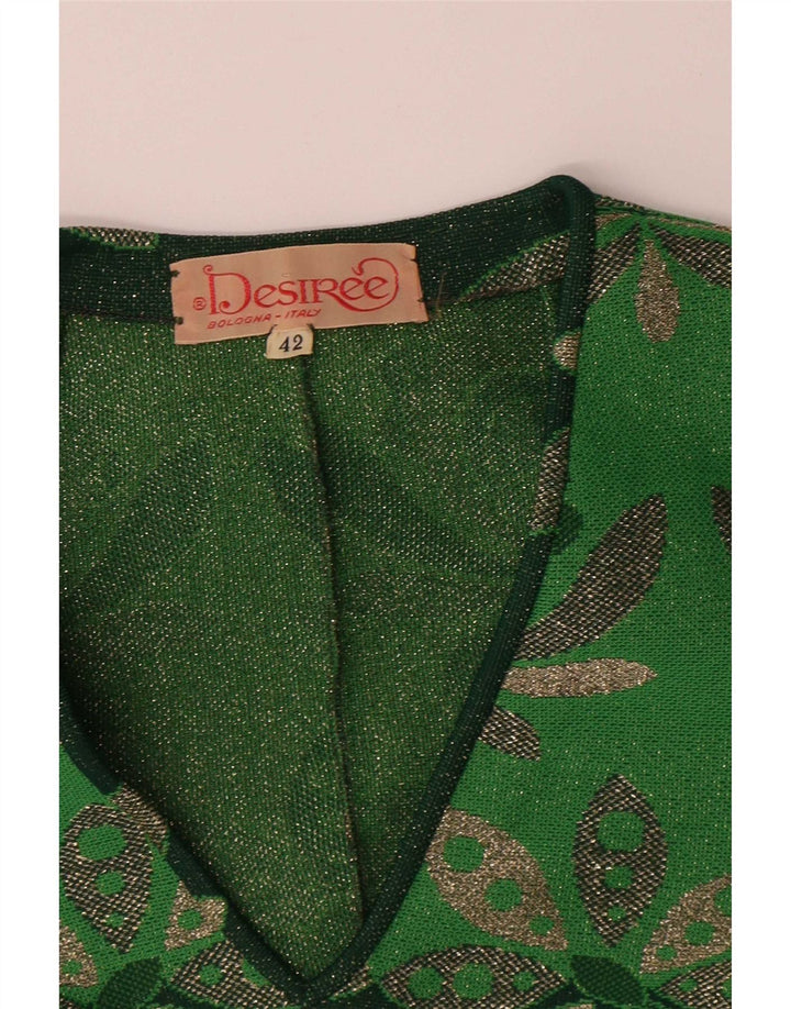 Desiree Womens Blouse Top IT 42 Medium Green Floral