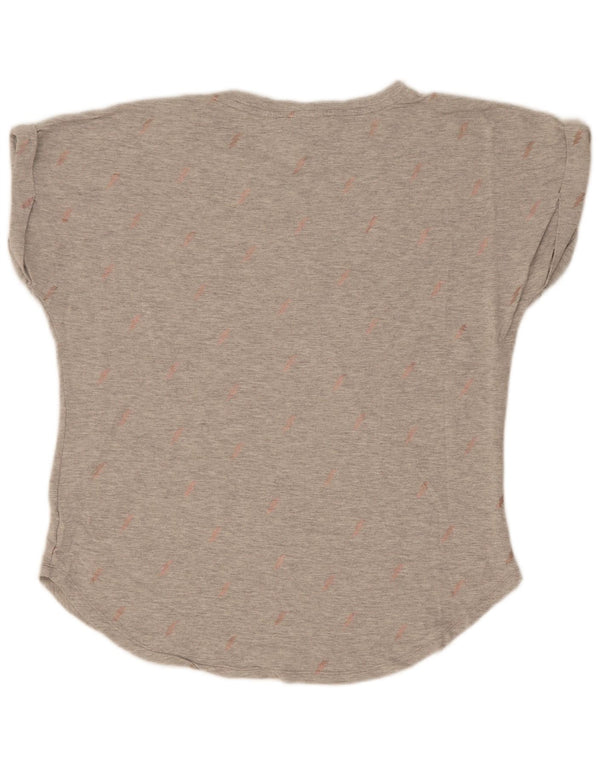 Oasis Womens Abstract Pattern T-Shirt Top UK 14 Medium Grey Flecked Viscose