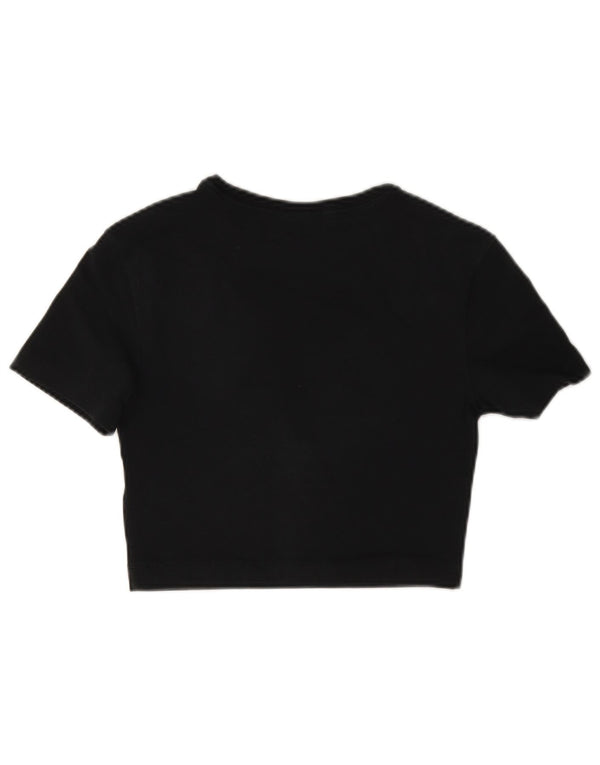 Nike Womens Crop Graphic T-Shirt Top UK 6 XS Black