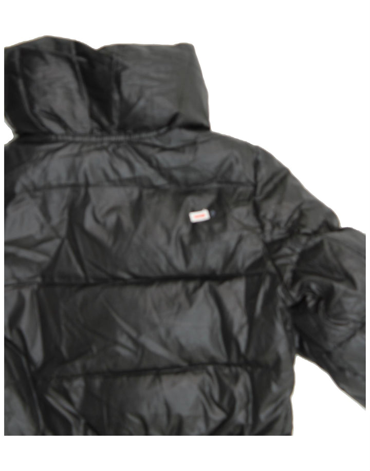 SISLEY Girls Padded Jacket 10-11 Years XL Black Polyester Vintage Sisley and Second-Hand Sisley from Messina Hembry 