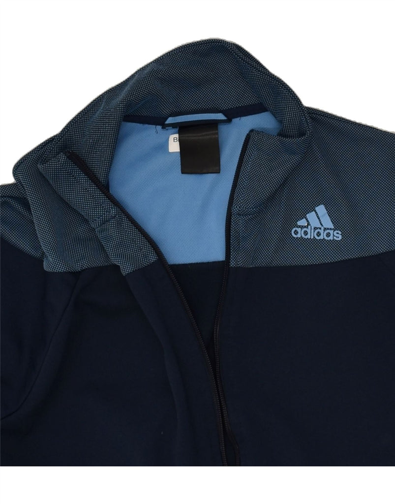 ADIDAS Mens Tracksuit Top Jacket Small Navy Blue Colourblock Polyester | Vintage Adidas | Thrift | Second-Hand Adidas | Used Clothing | Messina Hembry 