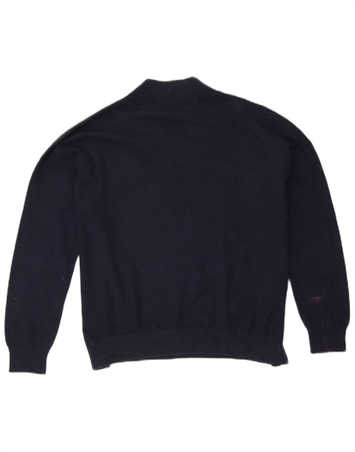 Marks & Spencer Womens Oversized V-Neck Jumper Sweater Medium Navy Blue