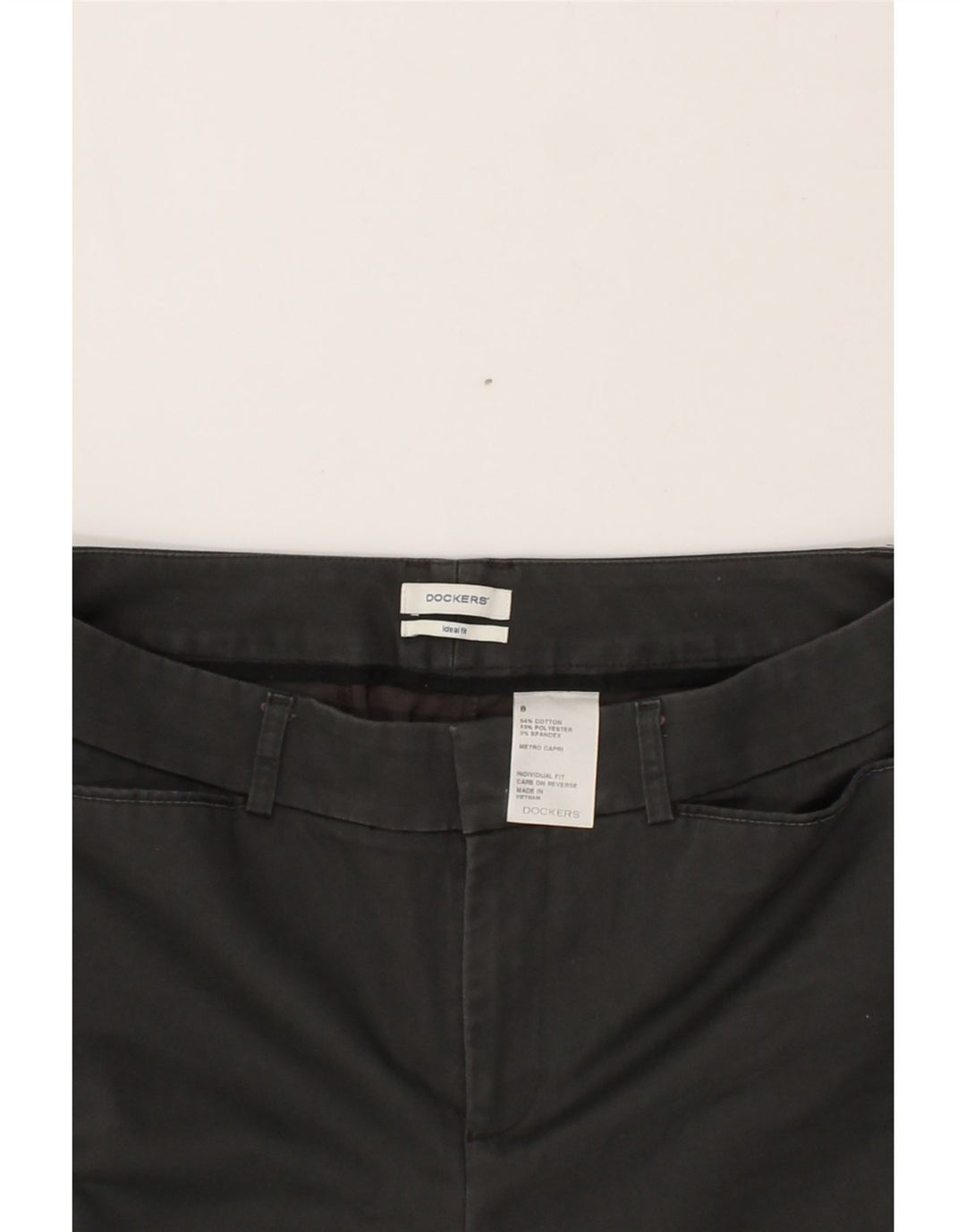 DOCKERS Womens Straight Capri Trousers US 8 Medium W30 L22  Black Cotton Vintage Dockers and Second-Hand Dockers from Messina Hembry 