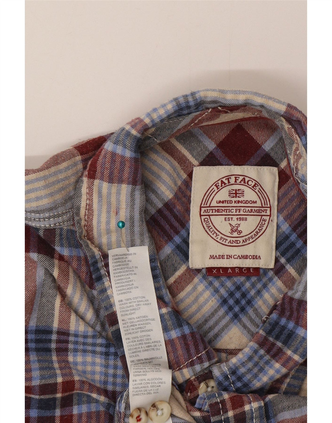 Fat Face Mens Flannel Shirt XL Multicoloured Check Cotton