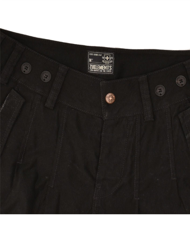 ZU ELEMENTS Womens Bermuda Cargo Shorts W27 Small Black Cotton Vintage Zu Elements and Second-Hand Zu Elements from Messina Hembry 