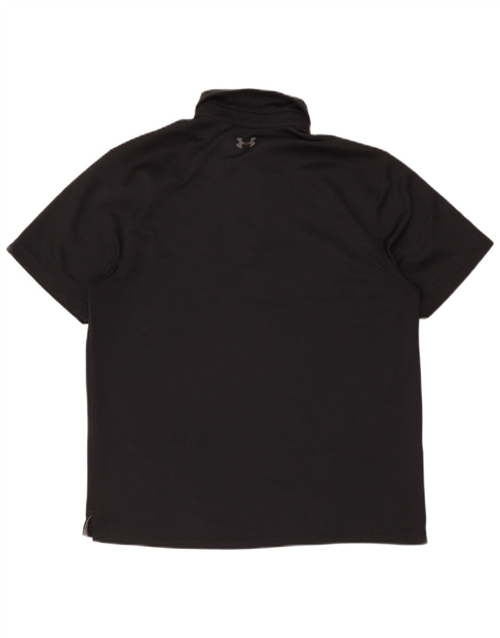 Under Armour Mens Polo Shirt Large Black Polyester