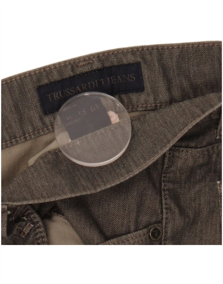 Trussardi Mens Straight Casual Trousers W33 L31 Grey