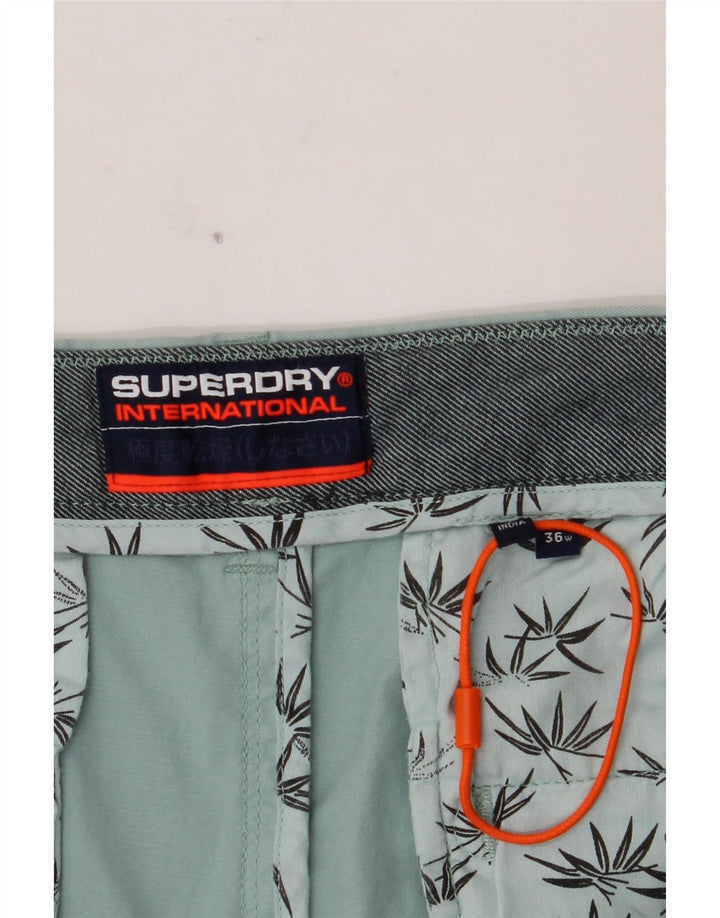 SUPERDRY Mens Chino Shorts W36 Large Blue Cotton