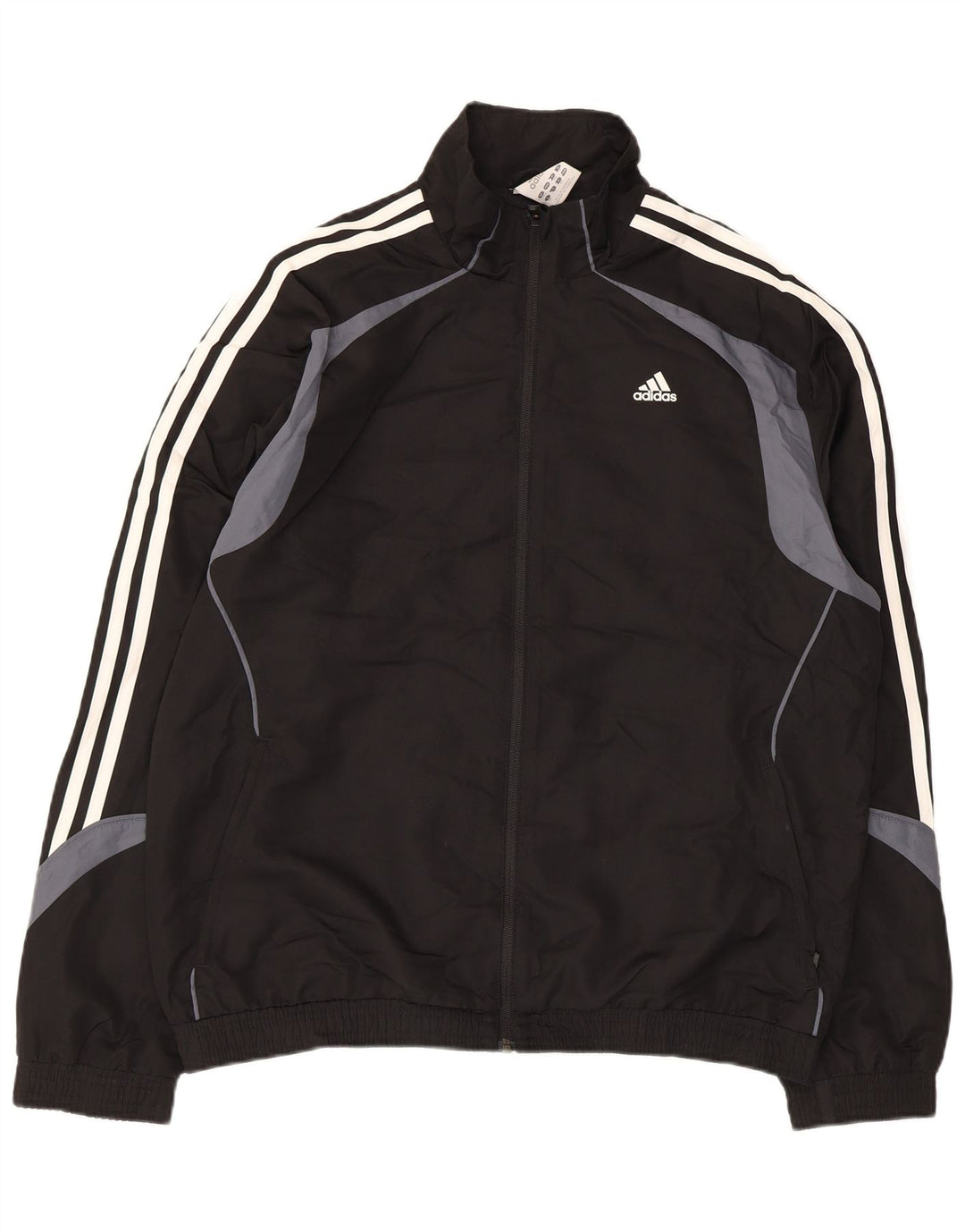 Adidas Mens Tracksuit Top Jacket UK 42/44 Large Black Colourblock Polyester