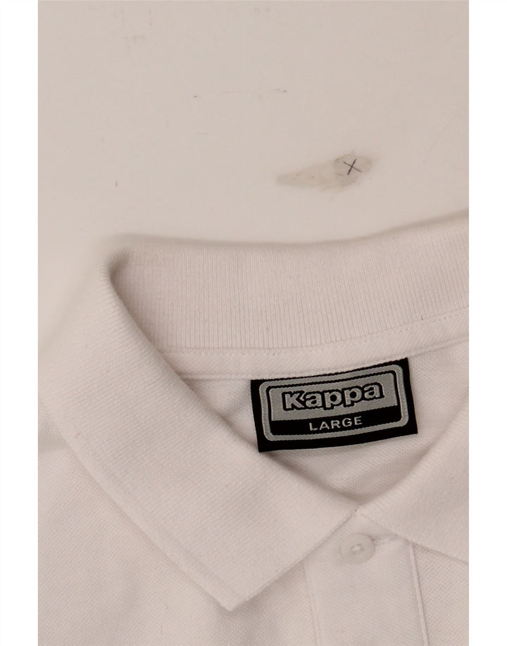 KAPPA Mens Polo Shirt Large White Cotton Vintage Kappa and Second-Hand Kappa from Messina Hembry 