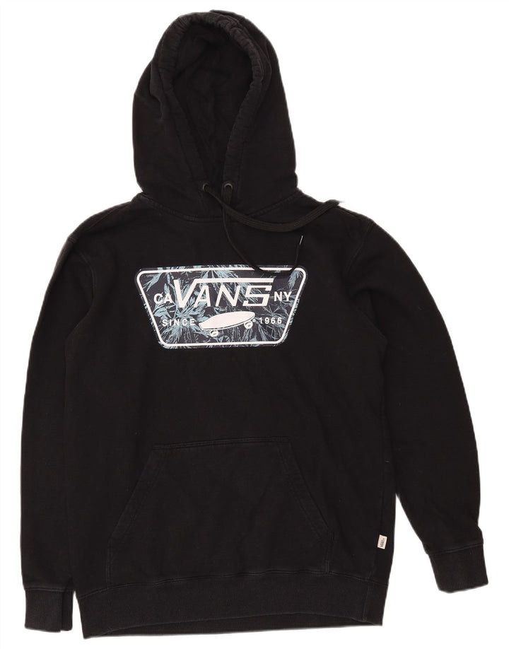 Vans Mens Graphic Hoodie Jumper Small Black Cotton