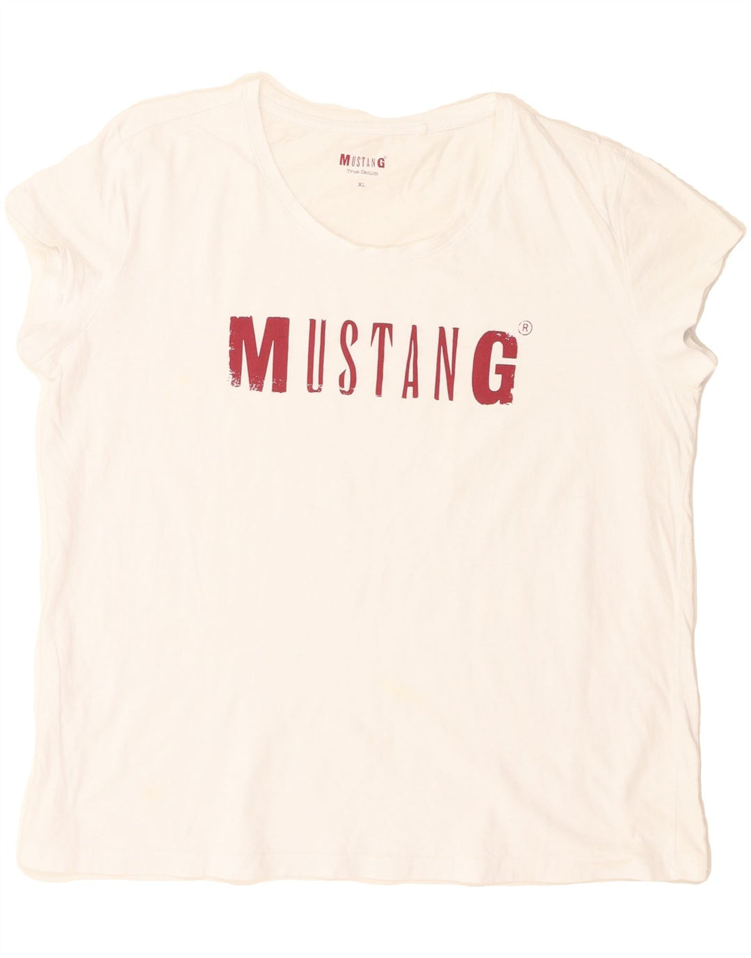 MUSTANG Womens Graphic T-Shirt Top UK 18 XL White Vintage Mustang and Second-Hand Mustang from Messina Hembry 