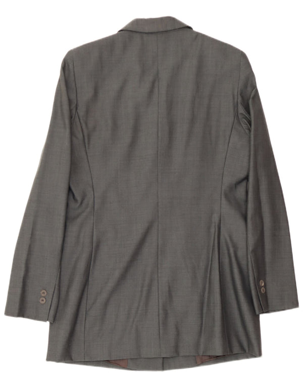 Koan Womens 4 Button Blazer Jacket IT 44 Medium Grey Virgin Wool