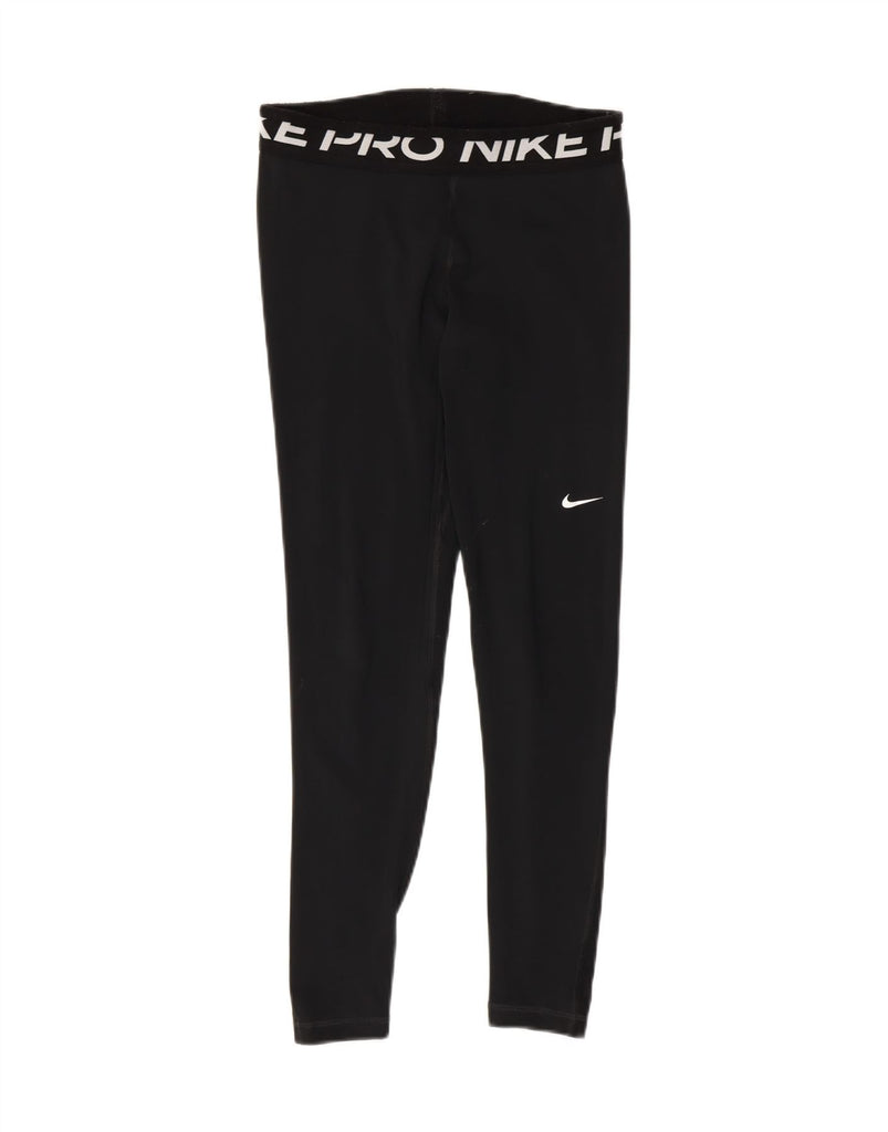 NIKE Womens Graphic Leggings UK 12 Medium  Black Vintage Nike and Second-Hand Nike from Messina Hembry 