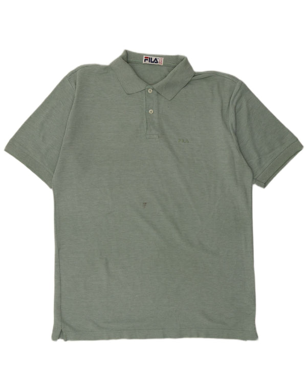 FILA Mens Polo Shirt IT 52 Large Green Cotton