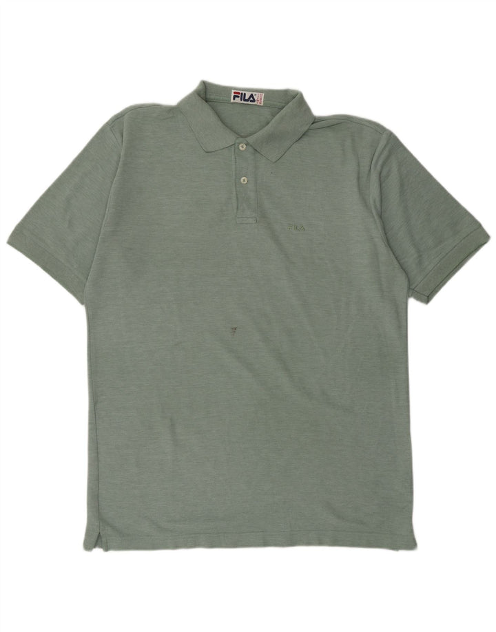 FILA Mens Polo Shirt IT 52 Large Green Cotton