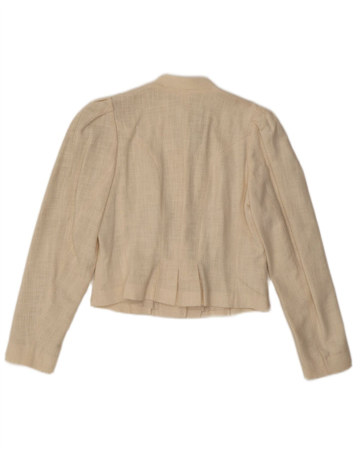 Salzburger Womens Crop 9 Button Blazer Jacket EU 38 Medium Off White Cotton