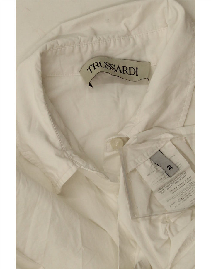 Trussardi Womens Oversized Shirt IT 38 XS White Cotton