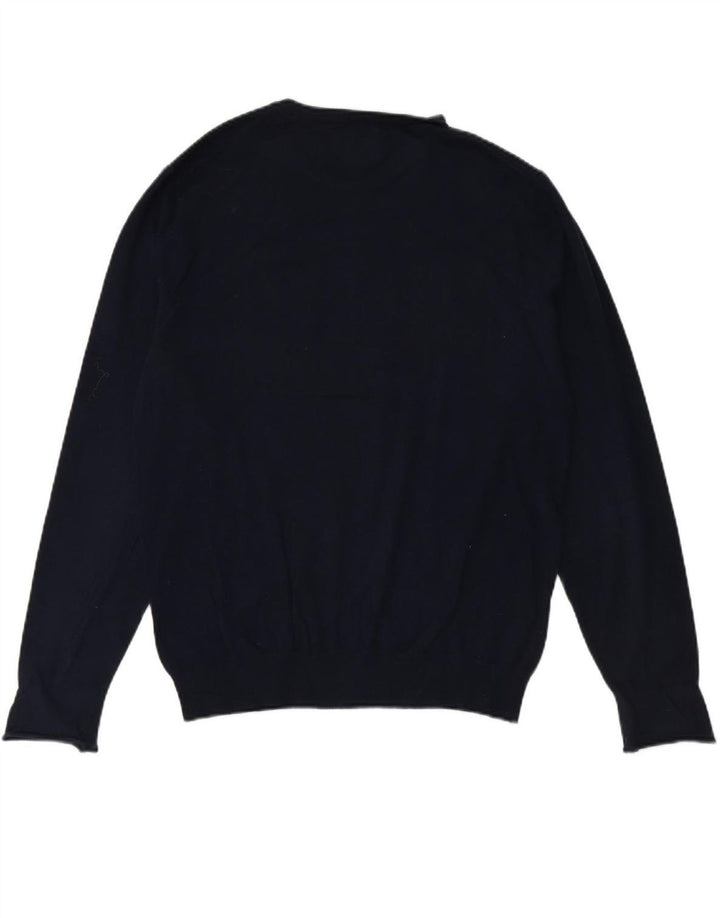 GUESS Mens Crew Neck Jumper Sweater XL Navy Blue