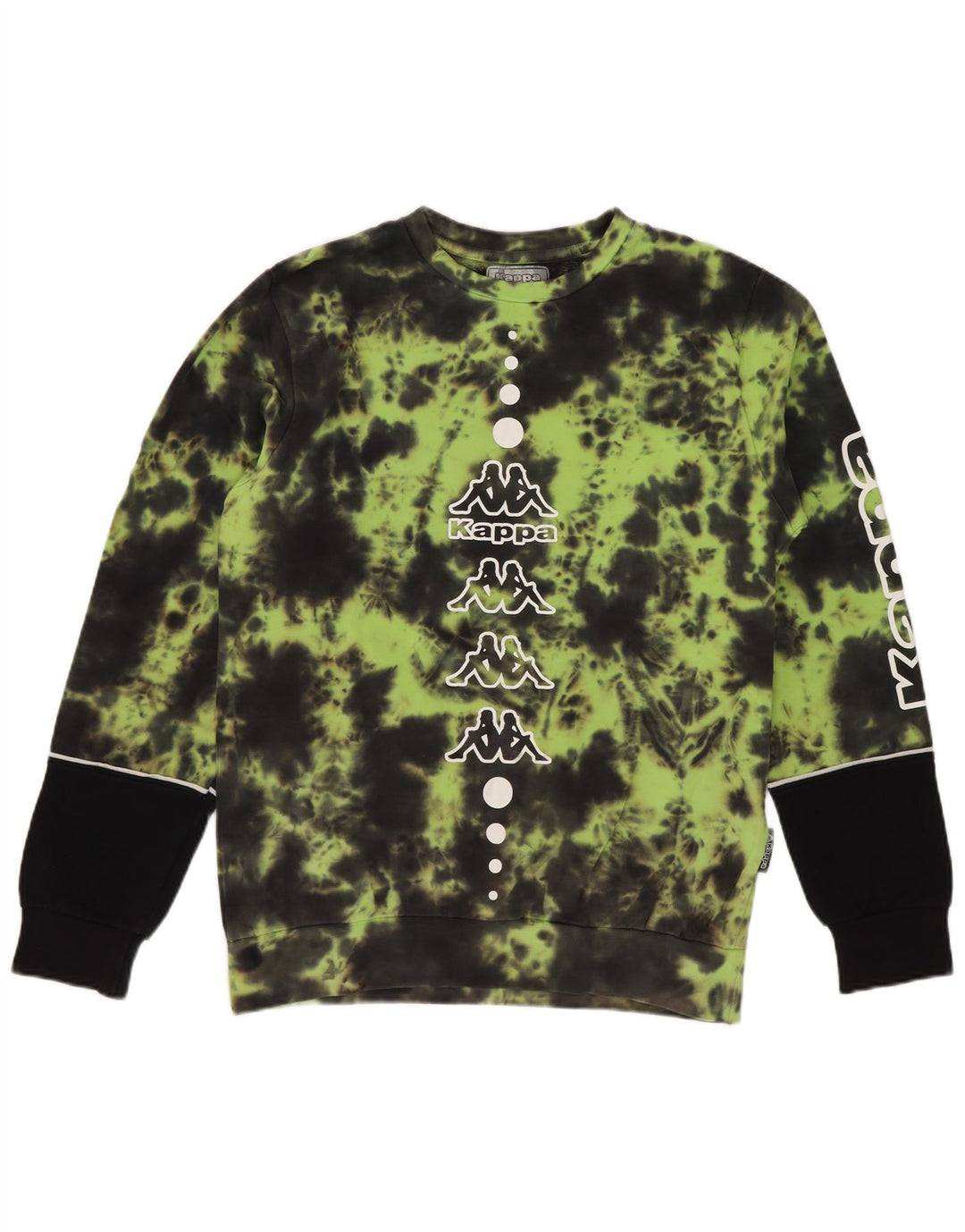 Kappa Boys Graphic Sweatshirt Jumper 11-12 Years Green Tie Dye