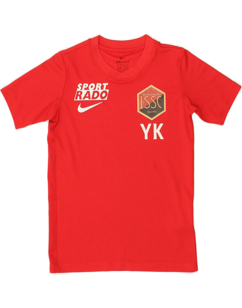 NIKE Boys Dri Fit Graphic T-Shirt Top 6-7 Years XS Red Polyester | Vintage Nike | Thrift | Second-Hand Nike | Used Clothing | Messina Hembry 