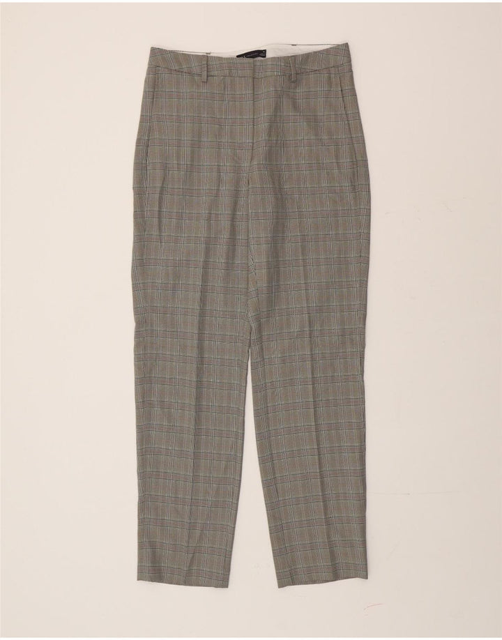 Marks & Spencer Womens Casual Trousers UK 10 Small W30 L30 Grey Houndstooth
