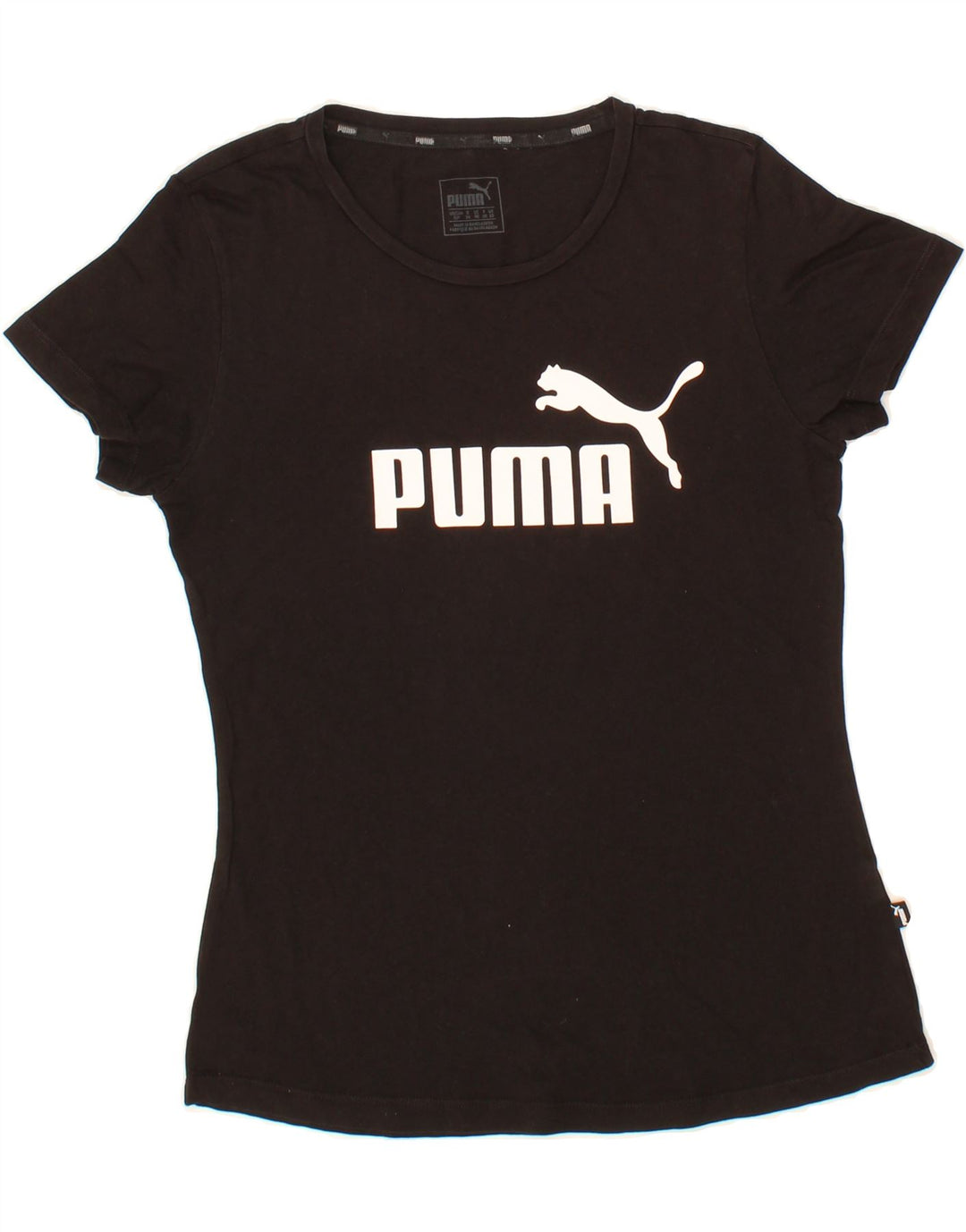 PUMA Womens Graphic T-Shirt Top UK 10 Small Black Vintage Puma and Second-Hand Puma from Messina Hembry 