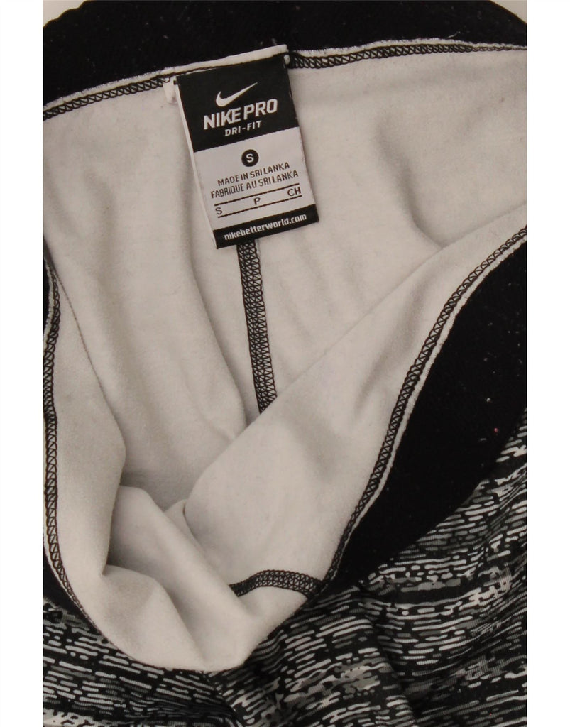 NIKE Womens Dri Fit Graphic Leggings UK 10 Small Grey Striped Vintage Nike and Second-Hand Nike from Messina Hembry 