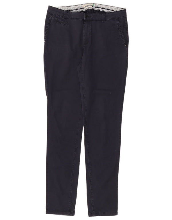 Esprit Womens Slim Chino Trousers W32 L31 Navy Blue Cotton