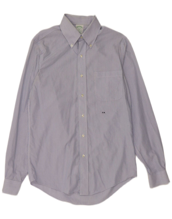 Brooks Brothers Mens 346 Shirt Size 15 Medium Blue Striped Cotton