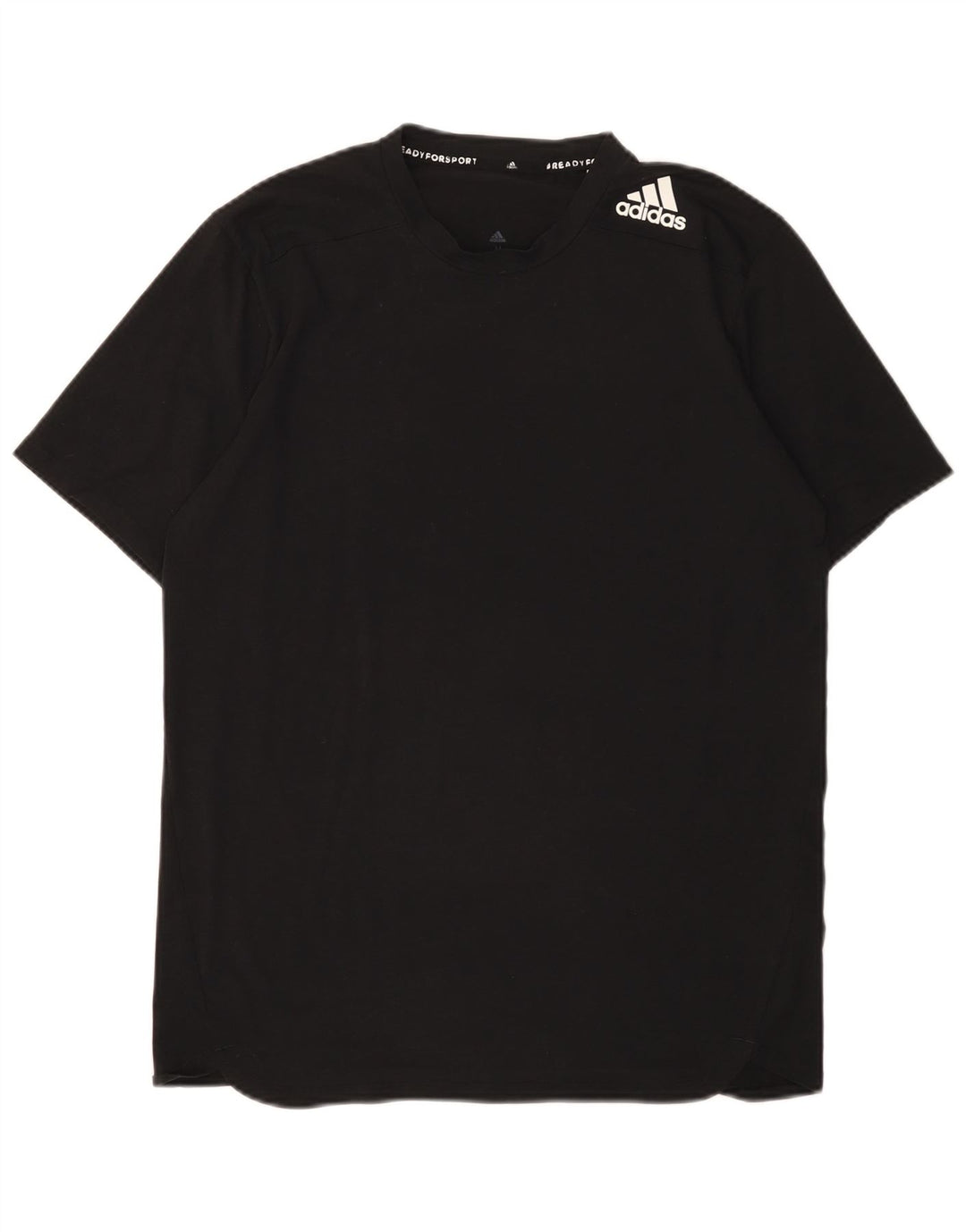 Adidas Mens T-Shirt Top Medium Black Polyester