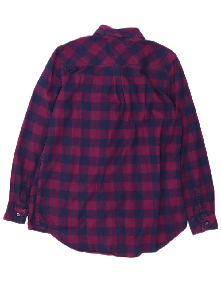Tommy Hilfiger Womens Overshirt Shirt UK 10 Small Purple Check