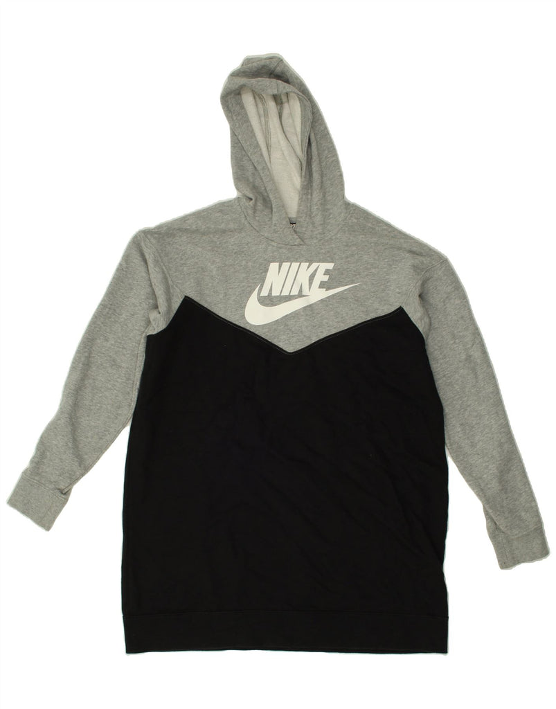 NIKE Mens Graphic Hoodie Jumper Medium Black Colourblock Cotton | Vintage Nike | Thrift | Second-Hand Nike | Used Clothing | Messina Hembry 