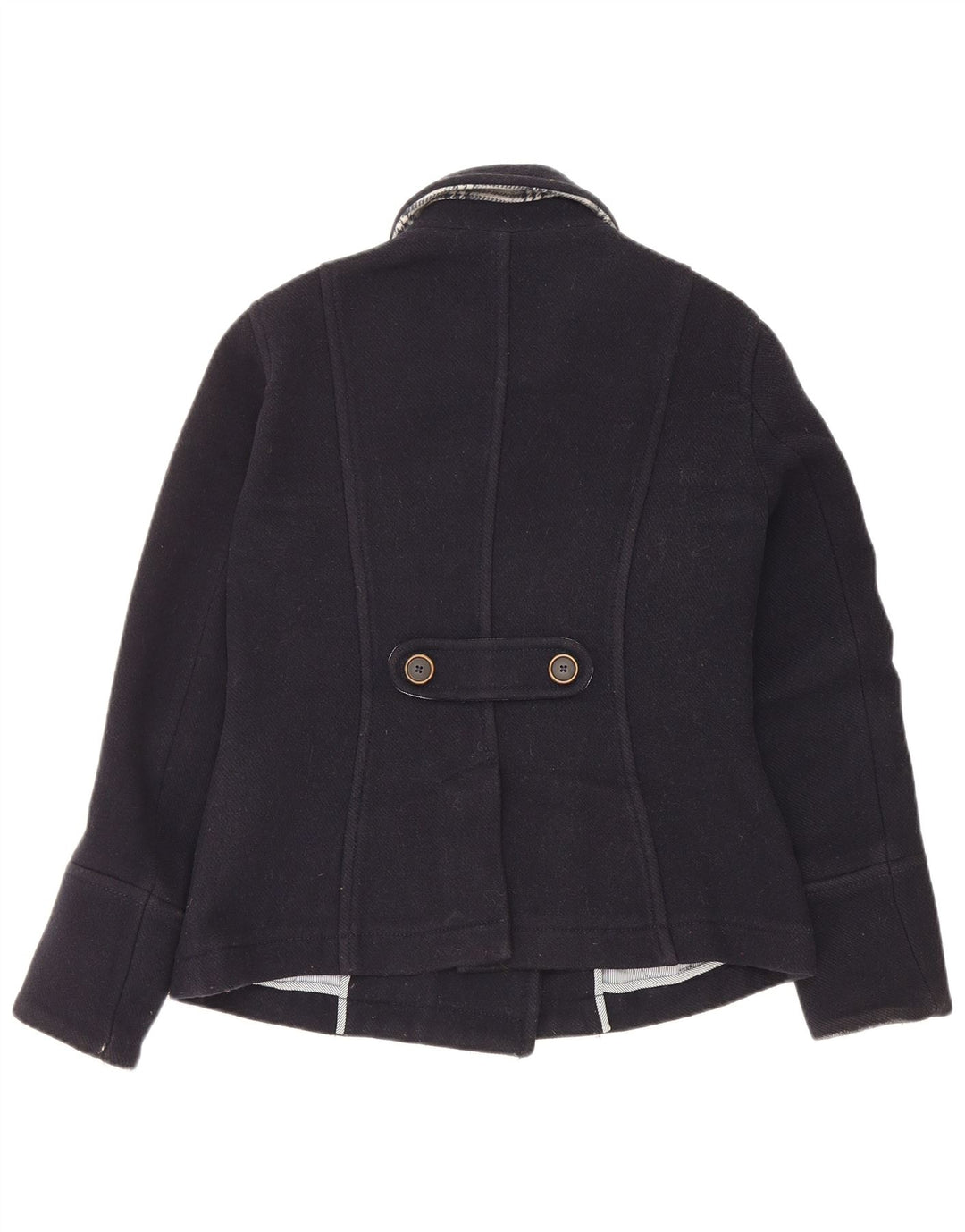 Playlife Womens Pea Coat IT 46 Large Navy Blue Acrylic