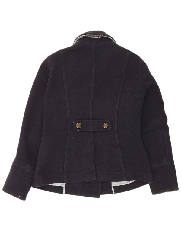 Playlife Womens Pea Coat IT 46 Large Navy Blue Acrylic