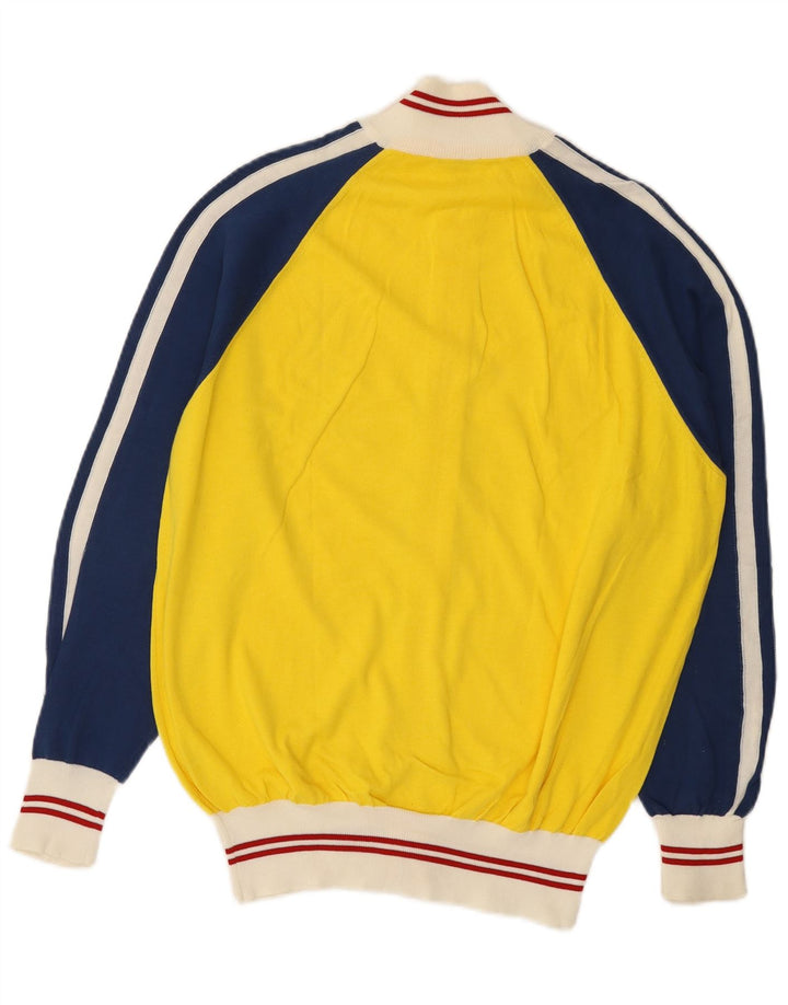 Sutor Mantellassi Mens Cardigan Sweater Medium Yellow Colourblock Cotton