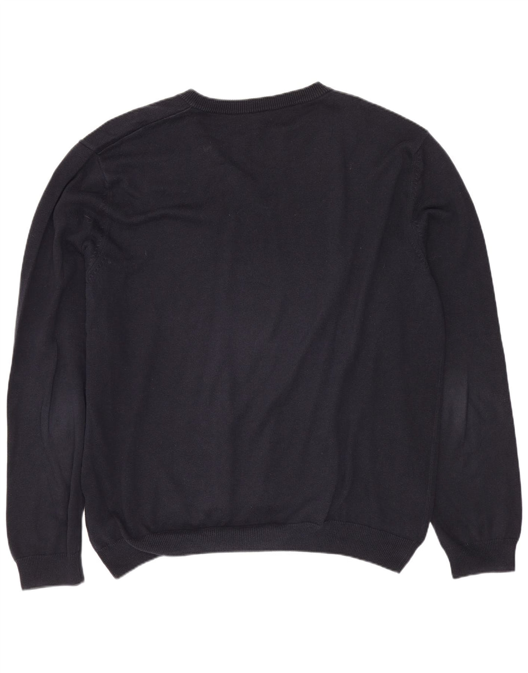 HUGO BOSS Mens V-Neck Jumper Sweater XL Navy Blue Cotton