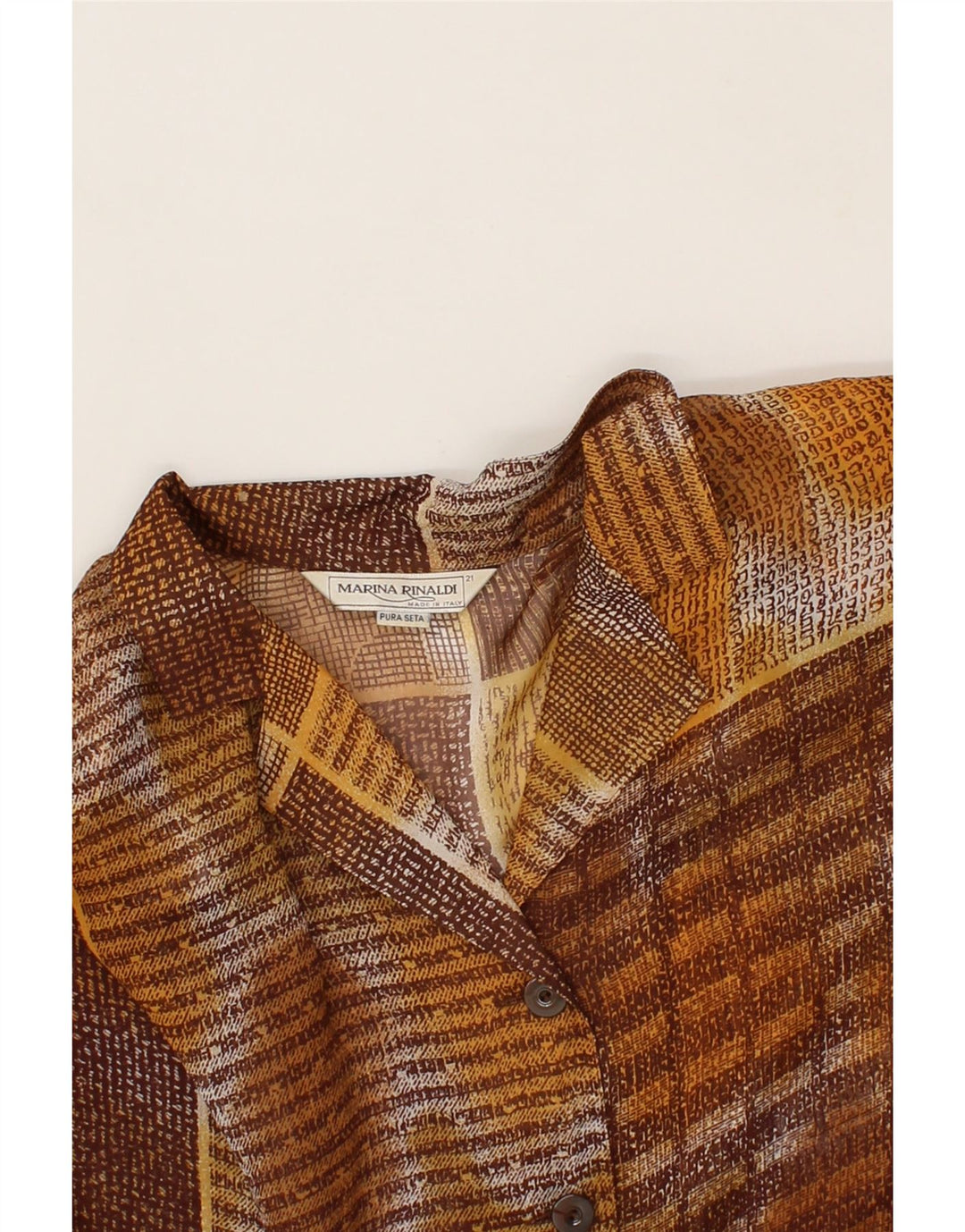 MARINA RINALDI Womens Short Sleeve Shirt Blouse Size 21 Medium Brown Vintage Marina Rinaldi and Second-Hand Marina Rinaldi from Messina Hembry 